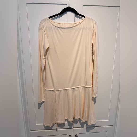 Free People Good Feels Long Sleeve Mini Dress size small color buttercream - Picture 3 of 4